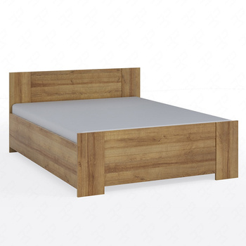 Bett Rico 160x200 cm mit Bettzeugkasten goldene Eiche ideales Bett für ein Schlafzimmer Rand mit ABS-Furnier zeitloses Design getrimmt
