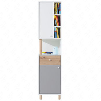 Bücherregal Beja 45 cm weiß / artisan Eiche / grau ideal für das Jugendzimmer sehr brauchbar hat einen modernen Look