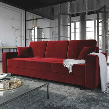 Das kastanienbraune Sofa mit Schlaffunktion im traditionellen und skandinavischen Stil passt perfekt in jede Einrichtung und verleiht Finesse und Charakter