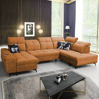 Ecksofa mit Schlaffunktion Buffalo VI honey links funktionelles und stilvolles Ecksofa mit drei Bettkästen