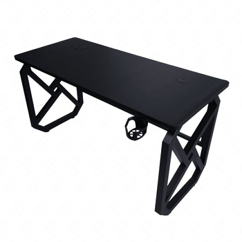 Frag gaming desk schwarz funktionaler und ergonomischer Schreibtisch minimalistisches Möbeldesign unterstützt durch eine stabile Konstruktion