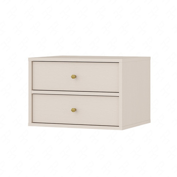 Hängende Nachttisch Kioto IV beige mit Schubladen ideal Schlafzimmer Schrank mit subtilen Finish Metall Gold Griffe