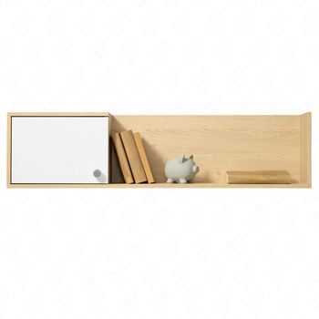 Hängeregal mit Türen Cary 120 cm Biskuit Eiche / weiß moderne und praktische Funktionsmöbel für das Jugendzimmer