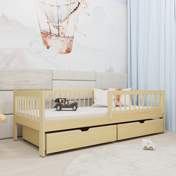 Holzbett Pluto 80x190 cm Kiefer modernes Design solide Konstruktion Kinderbett aus massivem Kiefernholz