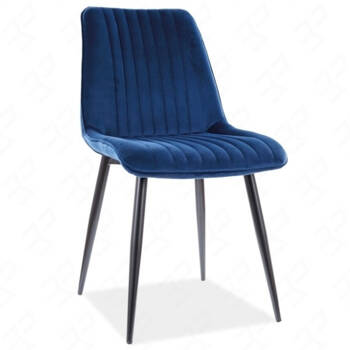 Kim gepolsterter Stuhl marineblau moderner und funktioneller Esszimmerstuhl mit Metallbeinen