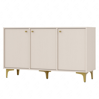 Kioto I Kommode 125 cm beige minimalistische Form ideale Kommode für ein Schlafzimmer, Wohnzimmer oder Jugendzimmer goldene Accessoires