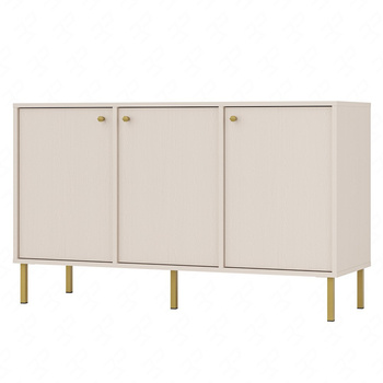 Kioto II Kommode 125 cm beige minimalistische Form ideal für ein Schlafzimmer, Wohnzimmer oder Jugendzimmer Goldgriffe