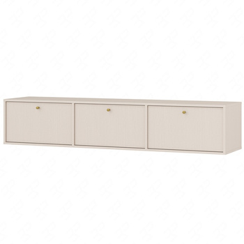 Kioto IV RTV-Wandschrank 180 cm beige stilvolles Design mit dezenten Farben Schrank mit nach unten öffnenden Türen