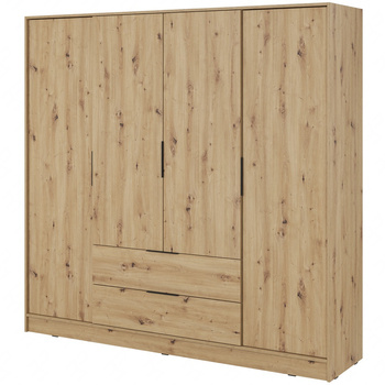 Kleiderschrank Corse 206 cm Eiche Handwerker modernes Design ideal Kleiderschrank für Schlafzimmer oder Ankleidezimmer geräumige Schubladen