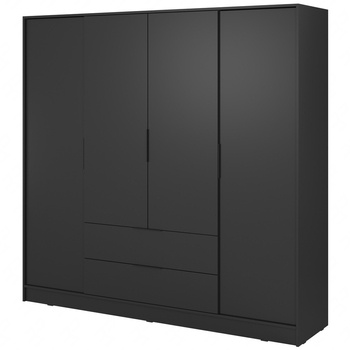 Kleiderschrank Corse 206 cm schwarz modernes Design ideal Kleiderschrank für Schlafzimmer oder Ankleidezimmer geräumige Schubladen