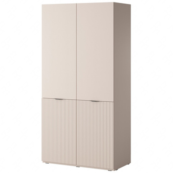 Kleiderschrank Sandbox 101 cm beige eleganter und funktioneller Schrank mit geriffelten Fronten ein Möbelstück aus der modularen Kleiderschrankkollektion