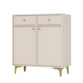 Kommode Kioto I 84 cm beige ideale Kommode für Wohn- oder Schlafzimmer im modernen Stil goldenes Metallzubehör