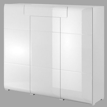 Kommode Toledo 147 cm weiß / weiß glänzend Funktionsmöbel für Wohnzimmer oder Esszimmer