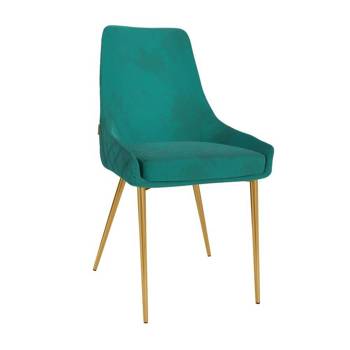 Mia gepolsterter Stuhl 48x57 cm grün moderner und funktioneller Metallstuhl mit goldenen Beinen