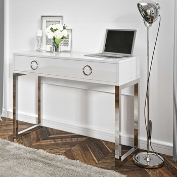 Milla Konsole in weißem Glanz mit Schubladen ein stilvolles und funktionelles Möbelstück für den Flur, das Wohnzimmer oder das Büro