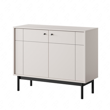 Modesta 104 cm Kommode beige minimalistisches Design dezente Metallgriffe perfekter Vorschlag einer Kommode für das Wohn- und Schlafzimmer