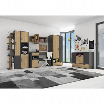 Nano 2 graphit / Eiche riviera Kindermöbel-Set ideal für ein trendiges Jugendzimmer