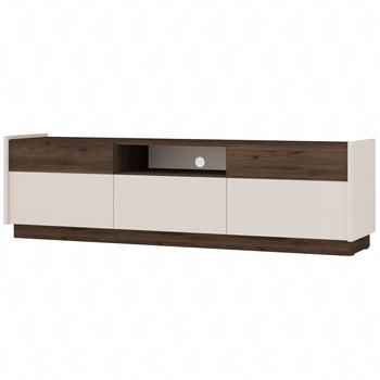 RTV-Schrank Kobe 173 cm beige / okapi nussbaum elegant TV-Schrank mit Schubladen griffloses Push-to-Open-System