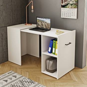 Schicker weißer Klapptisch, stilvoll und funktionell für Büro, Arbeitszimmer oder Jugendzimmer