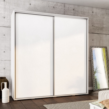 Schiebeschrank Penelope 205 cm weiß modernes Schrankdesign Aluminium-Türführungen und Laufsystem