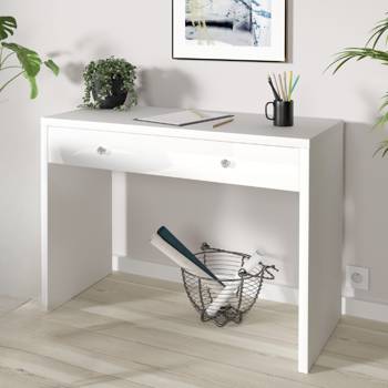 Schreibtisch mit Schublade Ivo 110 cm weiß stilvoll und funktionell für das Büro, Arbeitszimmer oder Jugendzimmer