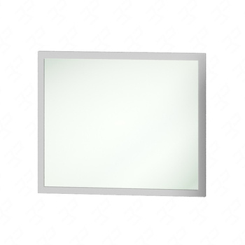 Senja Badspiegel 60x50 cm auf weißem Paneel moderner und funktioneller Dekospiegel