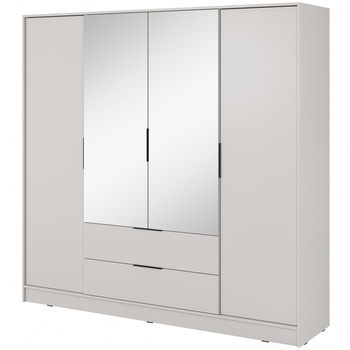 Spiegelschrank Corse 200 cm beige modernes Design idealer Kleiderschrank für Schlafzimmer oder Flur geräumige Schubladen