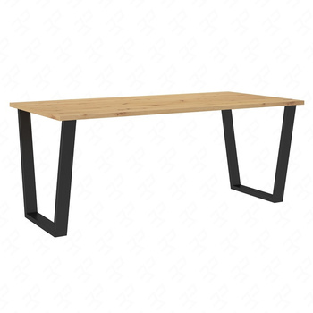 Woburn Tisch 185x90 cm handwerkliche Eiche / schwarz einfache Form von Möbeln mit stilvollen schwarzen Loft-Stil Beine bereichert auslaufsicher Platte