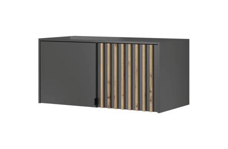 Aufsatz für Schrank Aspen 105 cm Graphit / Eiche Artisan funktionale Schrankerweiterung für Kleidung Schuhe und Accessoires