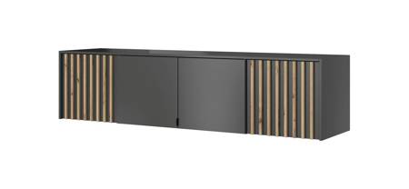 Aufsatz für Schrank Aspen 206 cm Graphit / Eiche Artisan funktionale Schrankerweiterung für Kleidung Schuhe und Accessoires