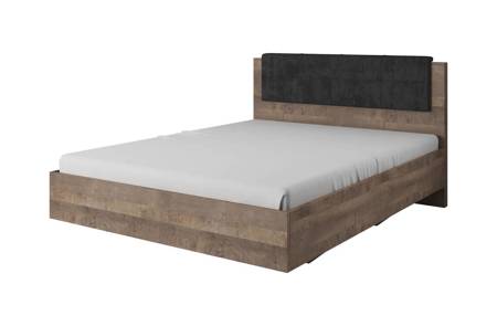 Bett Holte 160x200 cm Eiche Grange Sand / Matratze modernes Möbeldesign Kante mit speziellen ABS-Furnier getrimmt