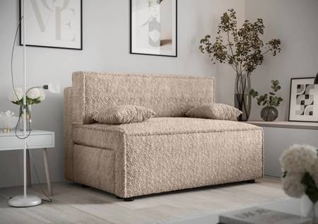 Brandon Schlafsofa beige modernes Design und breiter Funktionsstoff mit markanter Schlingenoberfläche