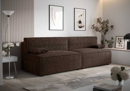 Brandon XL Schlafsofa braun modernes Design und breiter Funktionsstoff mit markanter Schlingenoberfläche