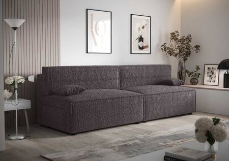 Brandon XL Schlafsofa graphit modernes Design und breiter Funktionsstoff mit markanter Schlingenoberfläche