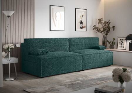 Brandon XL Schlafsofa türkis modernes Design und breiter Funktionsstoff mit markanter Schlingenoberfläche