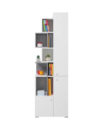 Bücherregal Epsilon 60 cm weiß / Beton ideal für das Jugendzimmer sehr brauchbar und hat einen modernen Look