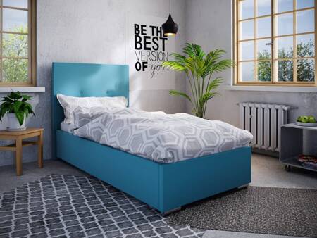 Burgos 80x200 blau gepolstertes Bett mit modernem Kopfteil ideal für ein Jugendzimmer oder kleines Schlafzimmer