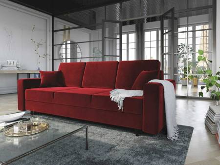 Das kastanienbraune Sofa mit Schlaffunktion im traditionellen und skandinavischen Stil passt perfekt in jede Einrichtung und verleiht Finesse und Charakter