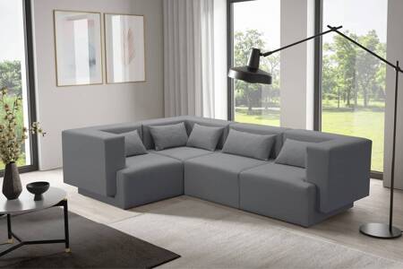 Ecksofa Samos grau links modernes Design eine einfache und stilvolle Form, die sich in jede Einrichtung einfügt