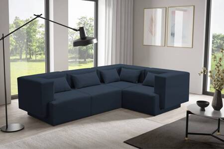 Ecksofa Samos, marineblau, rechte Ecke, modernes Design, schlicht und stilvoll, fügt sich in jede Einrichtung ein