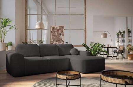 Ecksofa mit Schlaffunktion Arbon graphit rechte Ecke modernes Design mit markanter Form weicher Stoff