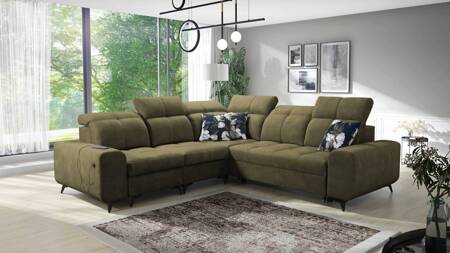 Ecksofa mit Schlaffunktion Buffalo III olive links komfortables Ecksofa mit ästhetischer Verarbeitung mit Bettzeugcontainern