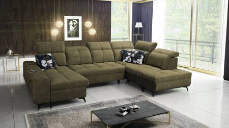 Ecksofa mit Schlaffunktion Buffalo VI olive links funktionelles und stilvolles Ecksofa mit drei Bettkästen