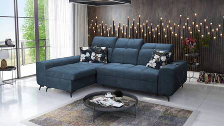 Ecksofa mit Schlaffunktion Buffalo blau links Funktionelles und stilvolles Ecksofa mit Bettkasten