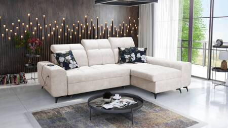 Ecksofa mit Schlaffunktion Buffalo creme rechts Funktionelles und stilvolles Ecksofa mit Bettkasten