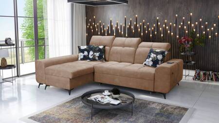 Ecksofa mit Schlaffunktion Buffalo dunkelbeige links funktionelles und stilvolles Ecksofa mit Bettkasten