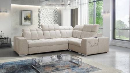 Ecksofa mit Schlaffunktion Luigi II beige rechtes Ecksofa mit Bettkasten für alltäglichen Liegekomfort