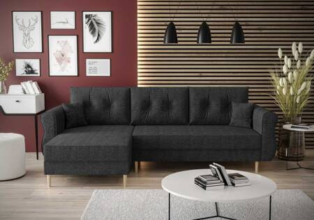 Ecksofa mit Schlaffunktion Wilkins graphit links Stilvolles und modernes Design, das sich in jede Einrichtung einfügt