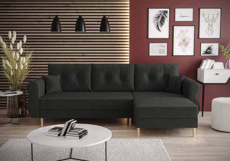 Ecksofa mit Schlaffunktion Wilkins graphit rechts stilvolles und modernes Design, das sich in jede Einrichtung einfügt