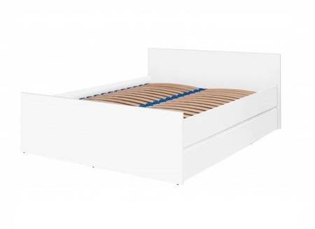 Einfaches Bett 140x200 cm weiß funktionelles Möbelstück für das Schlafzimmer oder Jugendzimmer